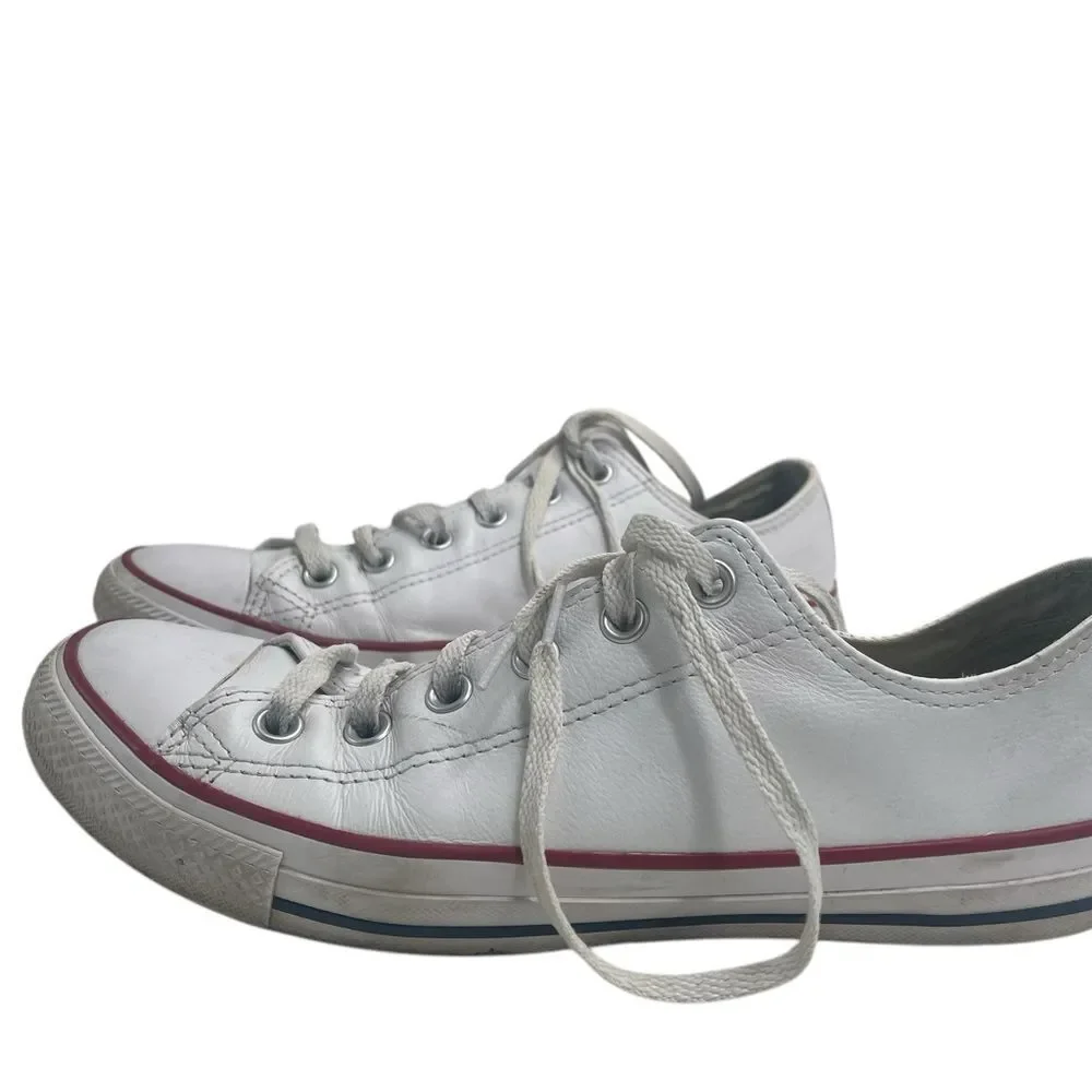 CONVERSE ALL STAR WHITE LEATHER SNEAKER MEN 7.5 WOMEN'S 9.5